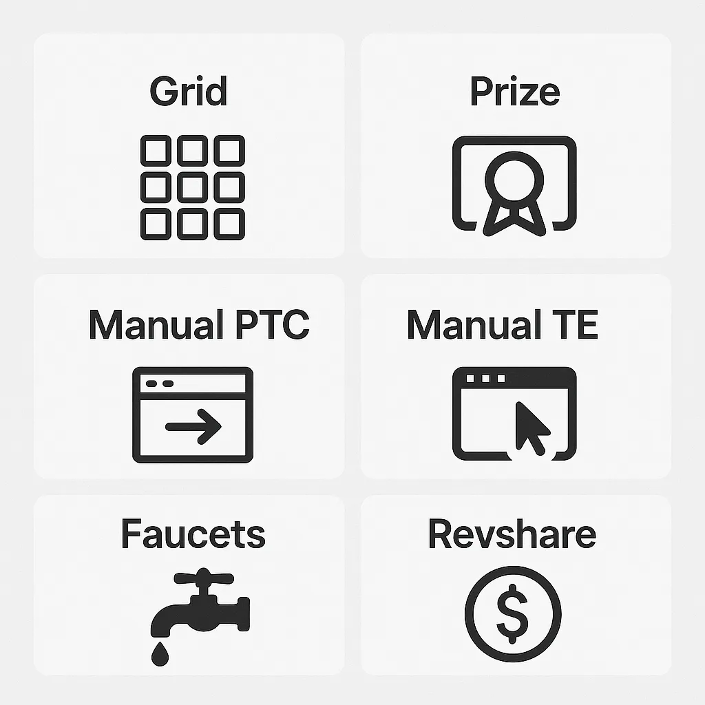 مرجع شامل  Grid   Prize  Manual PTC Manual TE  Faucets Revshare